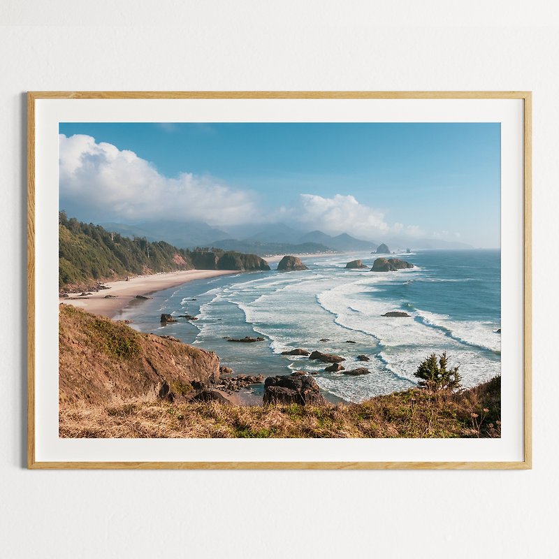 太平洋、波、ビーチ、風景、自然、風、夕日、海岸、水、青い空 - ポスター・絵 - 紙 