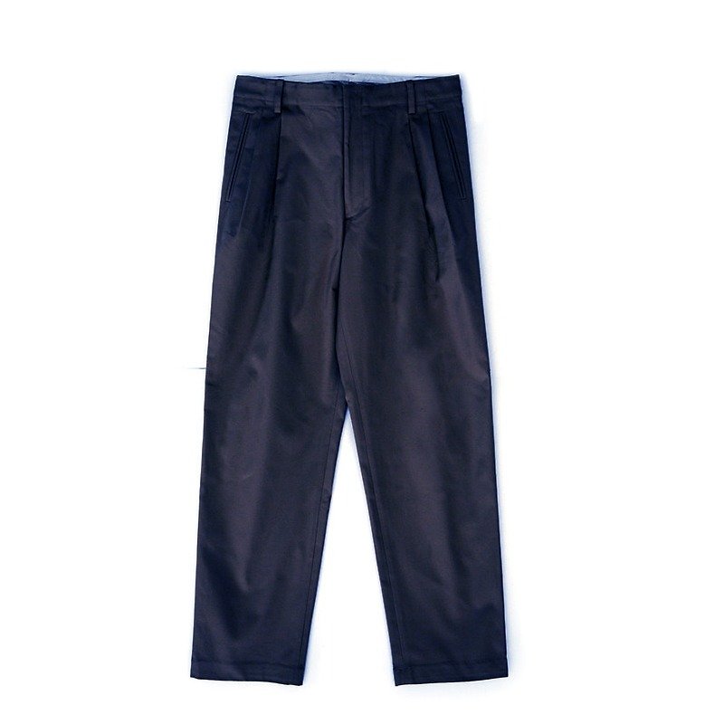 Dark blue discounted casual trousers are selected from Japan’s A-level fabric - กางเกงขายาว - ผ้าฝ้าย/ผ้าลินิน สีน้ำเงิน