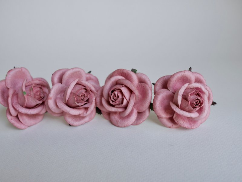 Paper Flower, DIY, 20 pieces, centerpieces small rose size 4.5 cm.,maroon color. - Other - Paper Pink