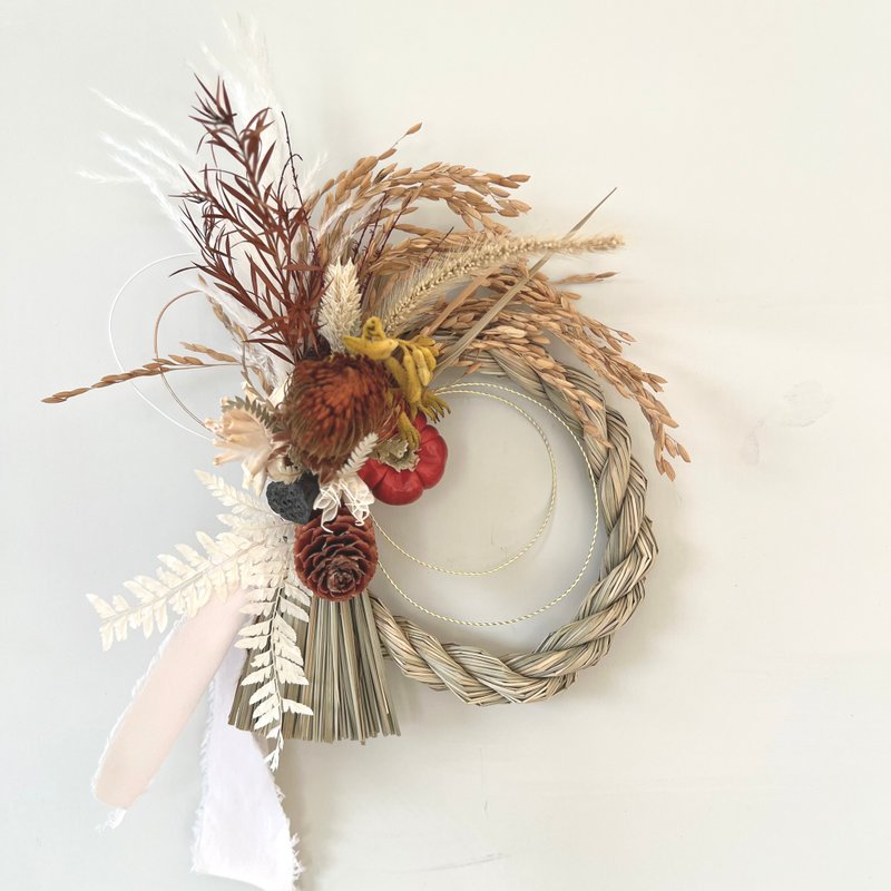 豐收之景 日式注連繩 豐收祝福款 - 乾花/永生花 - 植物．花 