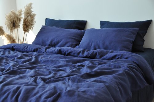 True Things Indigo linen duvet cover / Softened linen / Comforter cover / Quilt cover