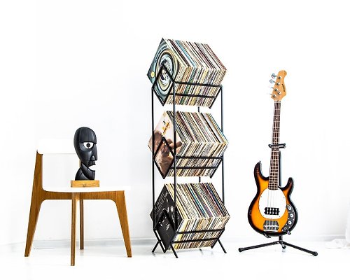 Design Atelier Article LP Storage, Records Stand, Triple Deck for Vinyls. Gift for Vinyl Lover