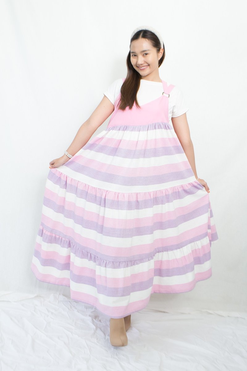 Maxy Dress ผ้าฝ้ายทอมือสีธรรมชาติ - ชุดเดรส - ผ้าฝ้าย/ผ้าลินิน สึชมพู