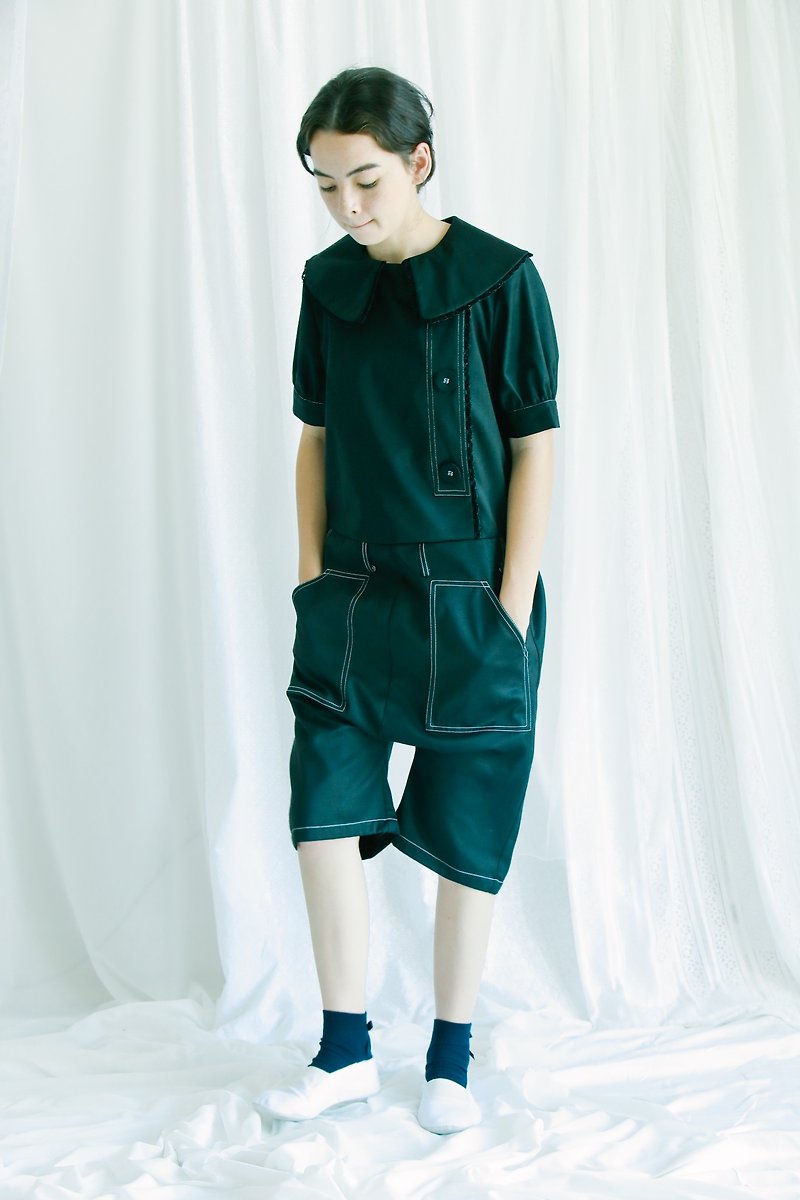 enfant jumpsuit style overall - จัมพ์สูท - ผ้าฝ้าย/ผ้าลินิน สีดำ