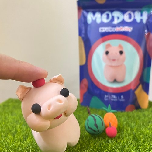 MODOH Clay 墨朵黏土 DIY 手作包 Mini小動物【小粉豬】墨朵單品 超輕黏土組
