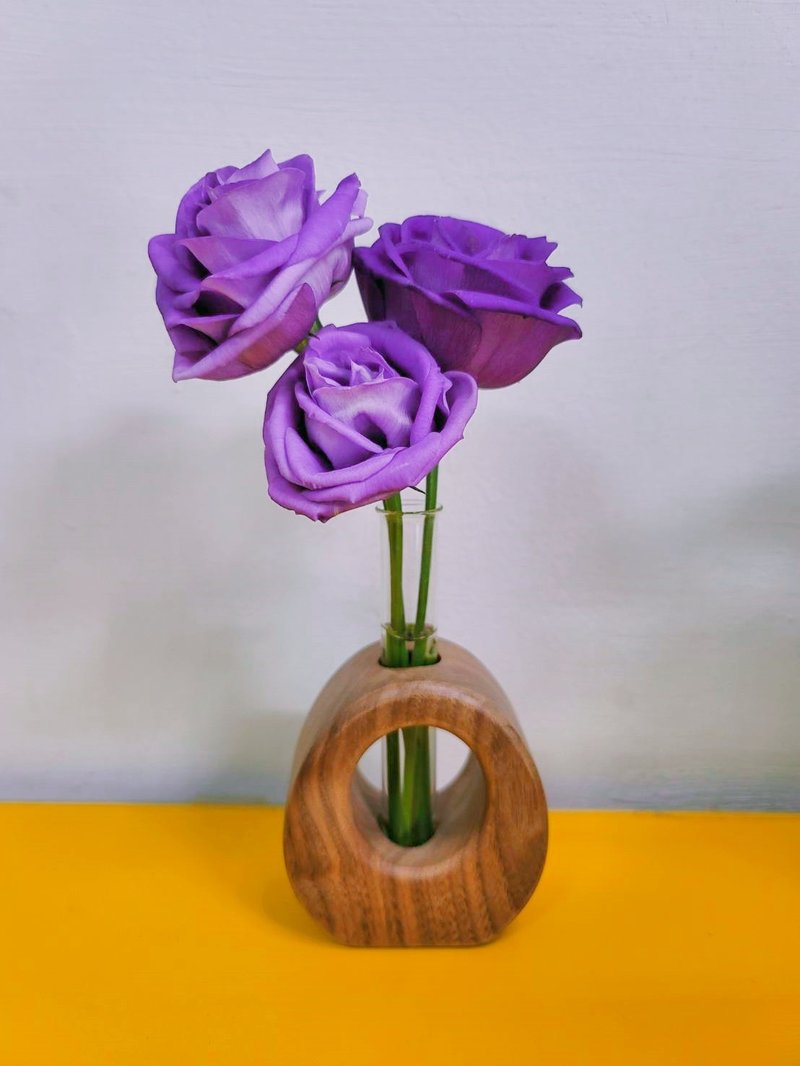 原木花瓶 試管花器 花插 小花瓶 植栽座 - 花瓶/花器 - 木頭 