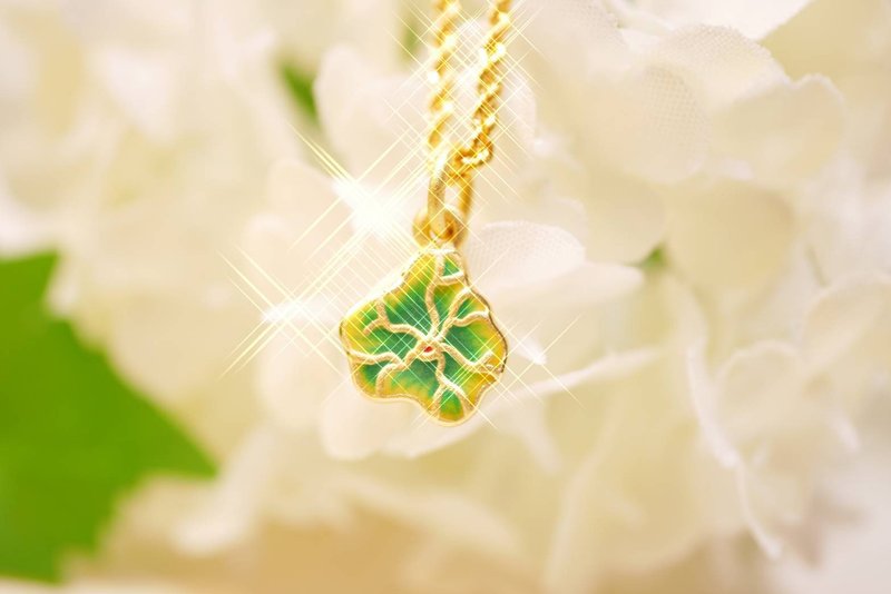 事業有成-硬金工藝-吊墜 - 項鍊 - 24k 金 金色