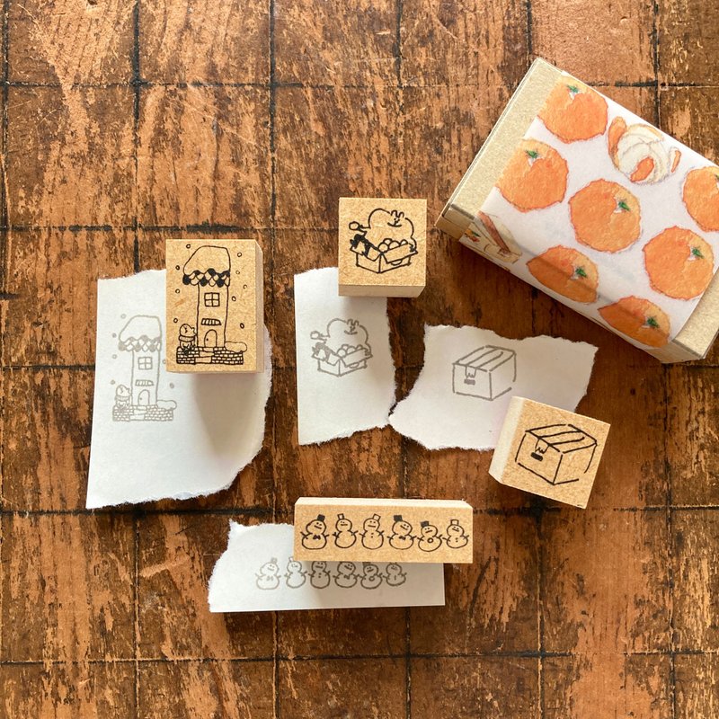 spicaの庭・muuちゃんのはんこ/１月のみかんセット(数字セット１) - 印章/印台 - 橡膠 