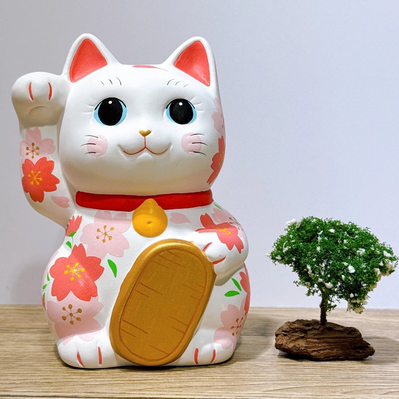 【櫻喵迎春】日本谷中堂招財貓 | 白櫻 - 擺飾/家飾品 - 瓷 白色