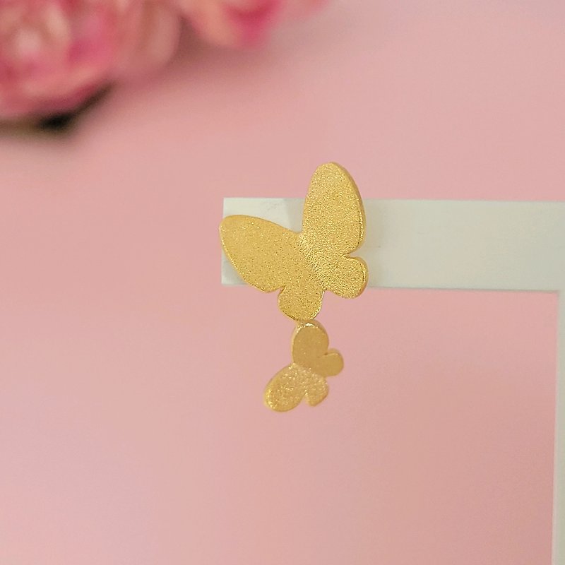 Butterfly Family earrings for one ear - Earrings & Clip-ons - Other Metals Gold