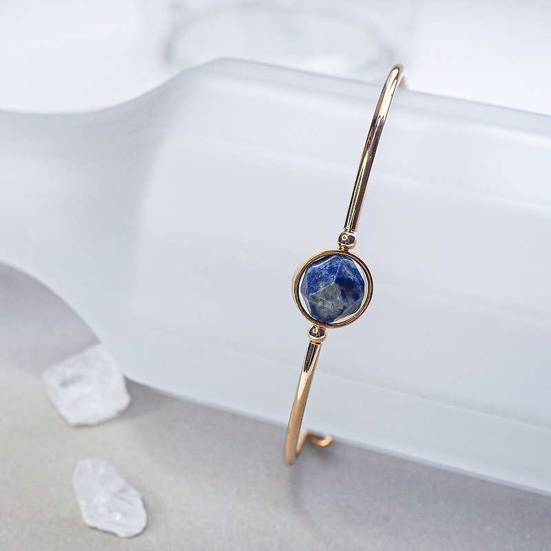 古典深藍 青金石 手鐲 - 手鍊/手環 - 其他金屬 藍色