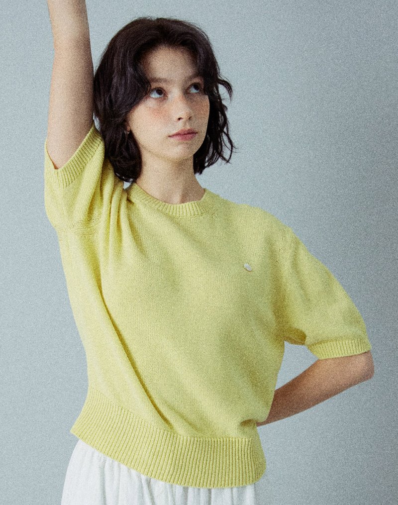 Deal Price_Forest Cotton 100 Round Knit Top_4 Colors_S M - 女 T 恤 - 棉．麻 