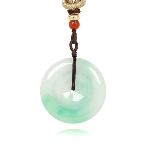 正佳珠寶 Gemsrich Jewelry 【正佳珠寶】翡翠 芙蓉地飄陽綠平安扣 30.1mm 翡翠平安扣吊墜