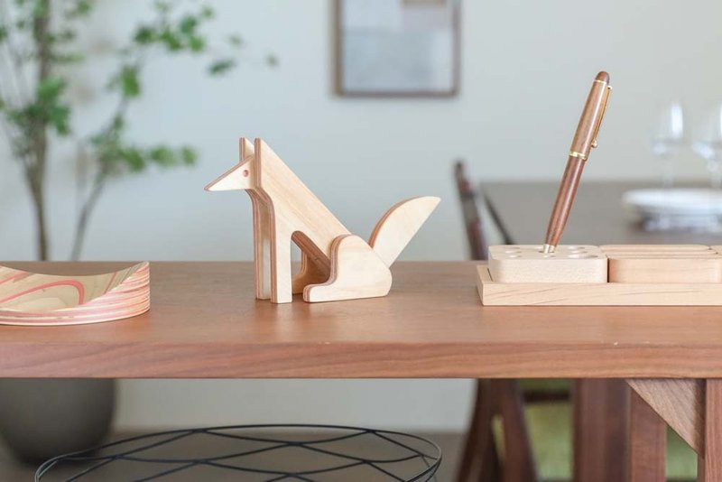 旭川工藝品 PLYWOOD laboratory Animal Puzzle 動物拼圖 紅狐 - 木工/竹藝/紙雕 - 木頭 咖啡色