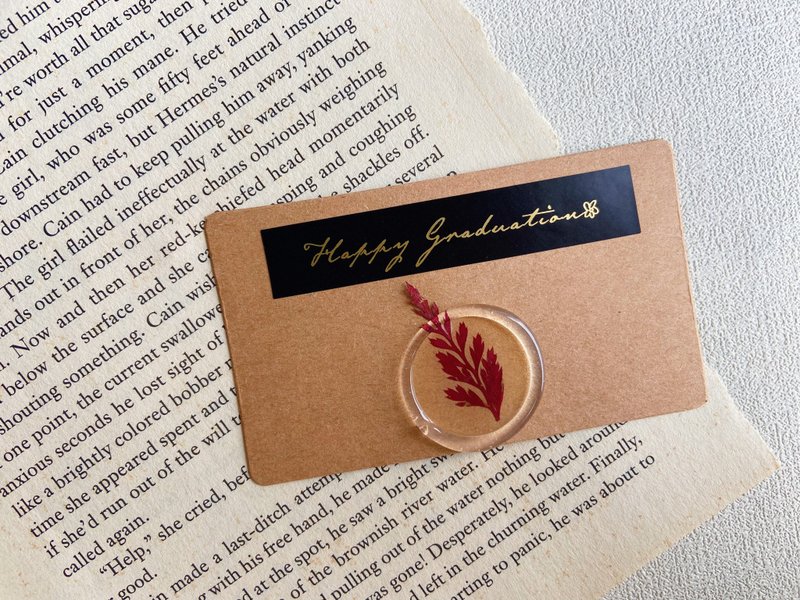 Dry Flower Sealing Wax Photo Card | Graduation Card | Graduation Season Flower Gift | Graduation Gift [Graduation Gift] - Cards & Postcards - Plants & Flowers Brown