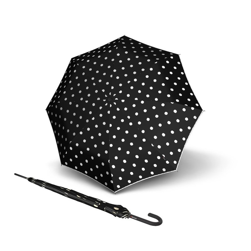 【Knirps德國紅點傘】T.760 直立式自動傘-Dot Art Black - 雨傘/雨衣 - 聚酯纖維 黑色
