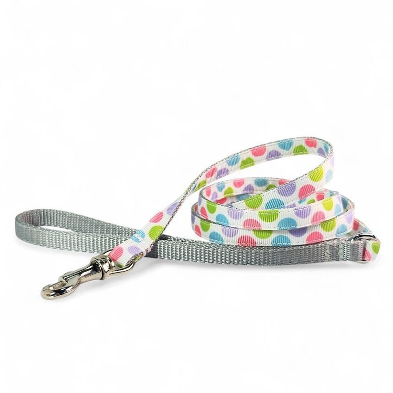 Pastel Puppy Dot Pink【パステルパピードットピンク】MontanaDogオリジナルリード - 項圈/牽繩 - 防水材質 白色