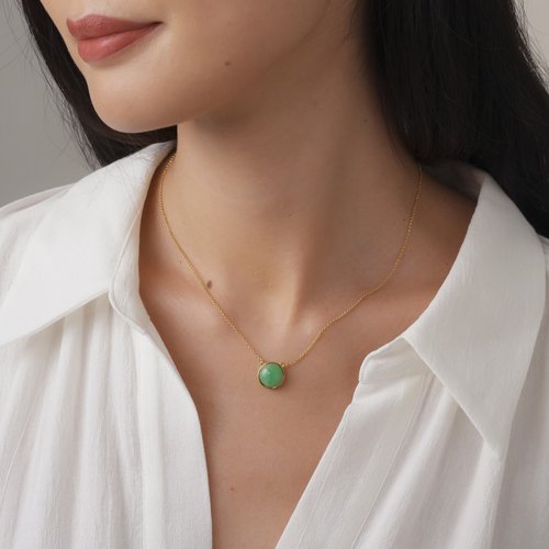 Jadeite Atelier 翠藝 蘋果綠翡翠項鍊 - 天然翡翠 - 保證A玉