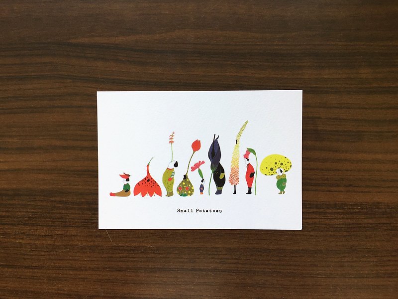 Small Potatoes postcard/flowers/flower/color - การ์ด/โปสการ์ด - กระดาษ สีแดง