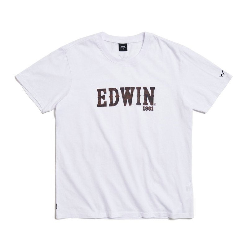 EDWIN 溫變迷彩印花短袖T恤-男款 (白色) #上衣 - 男 T 恤 - 棉．麻 白色