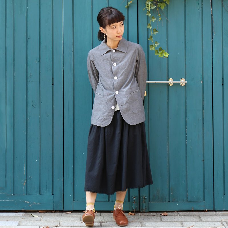 タイプライタークロスカバーオール・ユニセックスsize1 - 女上衣/長袖上衣 - 棉．麻 灰色