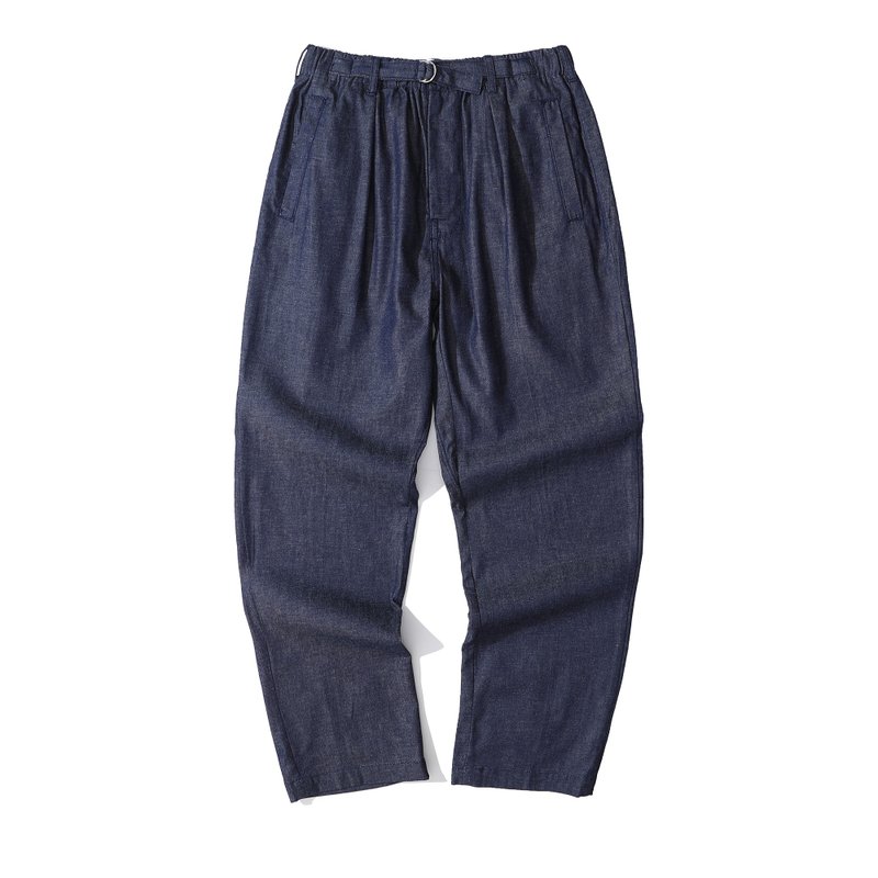 Incense Harbour Denim Tuck Pants - Men's Pants - Cotton & Hemp Blue