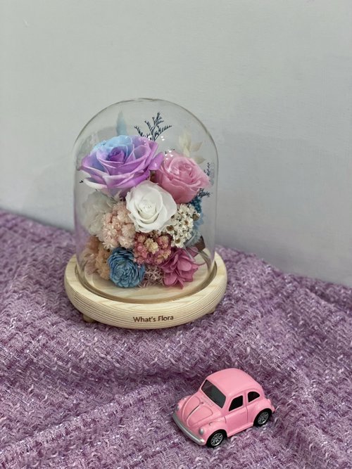 What’s Flora 花吃女孩 永生花專賣 永生花玻璃盅夜燈 夢幻美人魚 情人節禮物