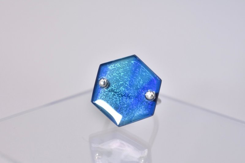 Glass Armor Ring Ocean - 戒指 - 玻璃 藍色