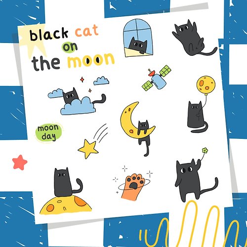 moonblessyou Shoyu the black cat sticker/digital sticker