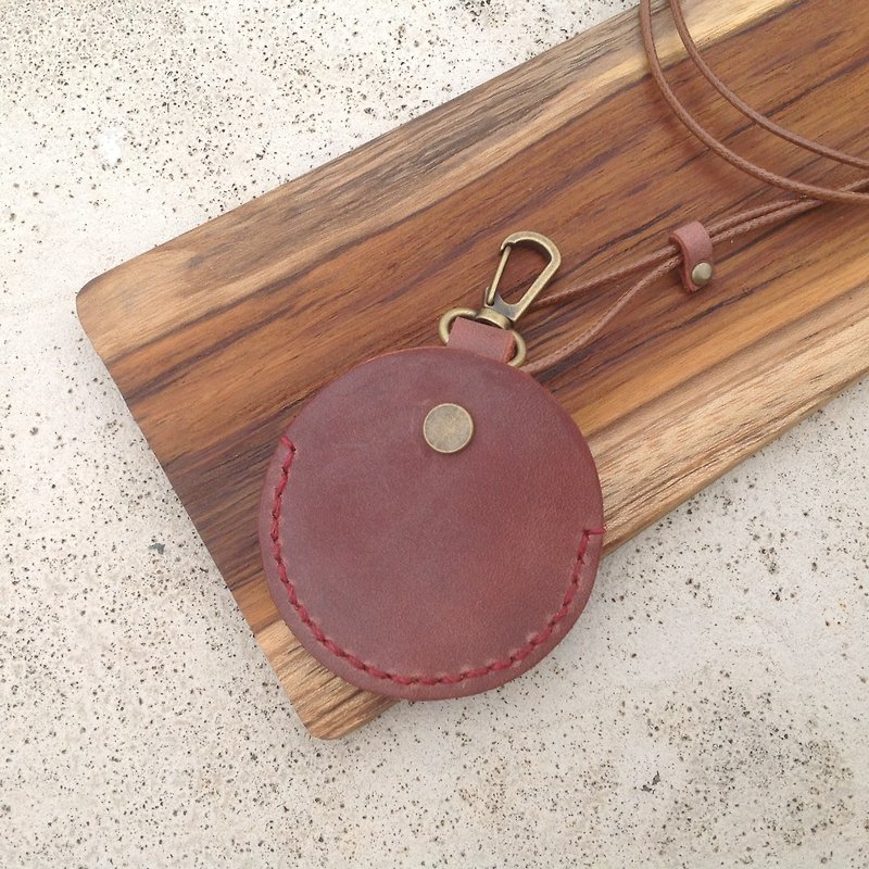 GOGORO key leather case, sensing hand-stitched, leather [when leather] brown rub wax skin - Keychains - Genuine Leather Brown