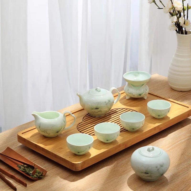 Rhino shell porcelain gala tea set - ถ้วย - เครื่องลายคราม สีใส