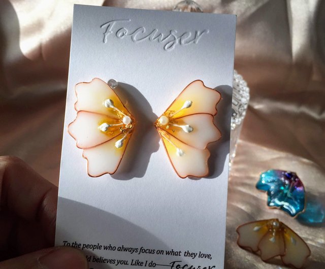 Butterfly earrings studs, Resin earrings, stud earrings resin