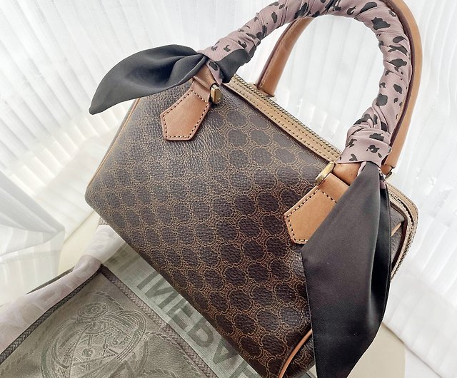 LV Speedy Handbag Handle Covers Brown Crochet Leather Handle 