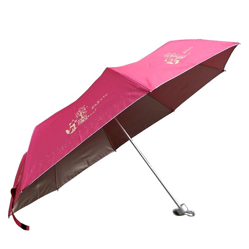 <Puputraga>こんにちは？/アンチUVの雨やデュアルユース傘を輝か/ローズ - 傘・雨具 - 防水素材 レッド