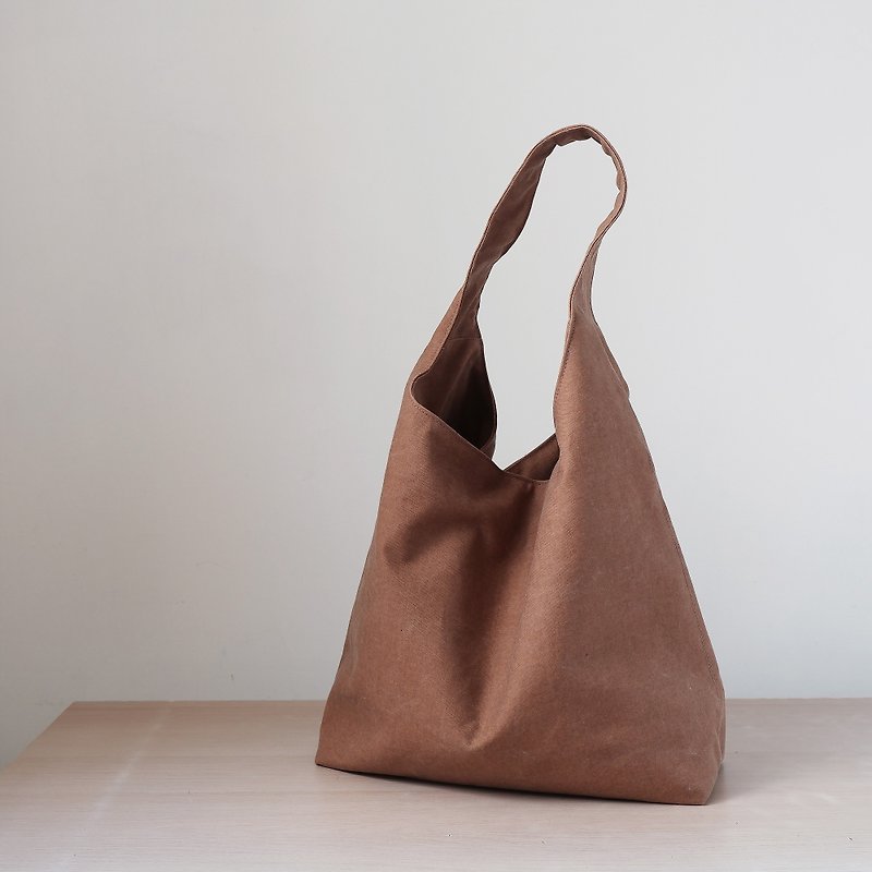 Scorched Stone washed shoulder bag - Messenger Bags & Sling Bags - Cotton & Hemp Brown