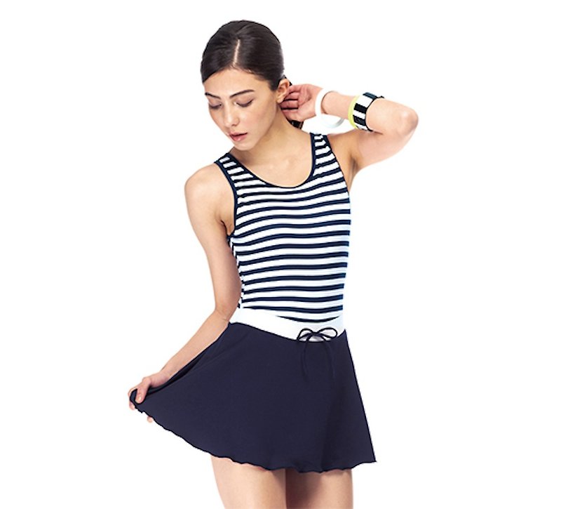 MIT  少女連身裙泳裝 - 女泳衣/比基尼 - 聚酯纖維 藍色