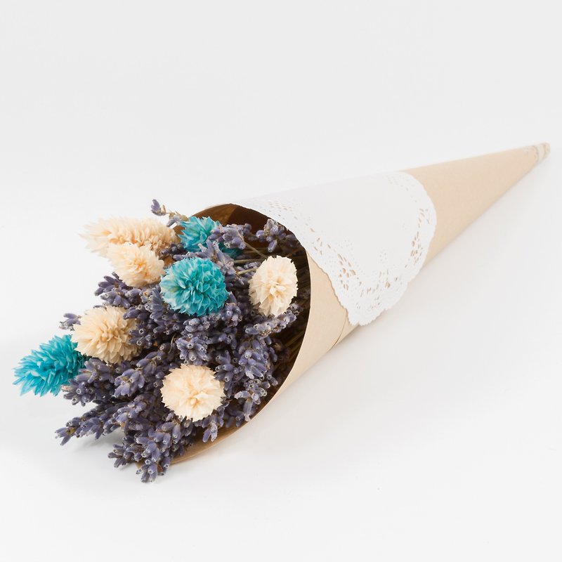 Kinki hand-made micro-smoked Canary - sky blue multicolor cone flower dried flower Multifunctional hand can adsorption - ตกแต่งต้นไม้ - พืช/ดอกไม้ สีน้ำเงิน