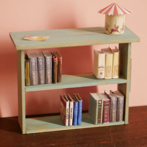 miniaturemaron 藍色粉彩書架和迷你書架