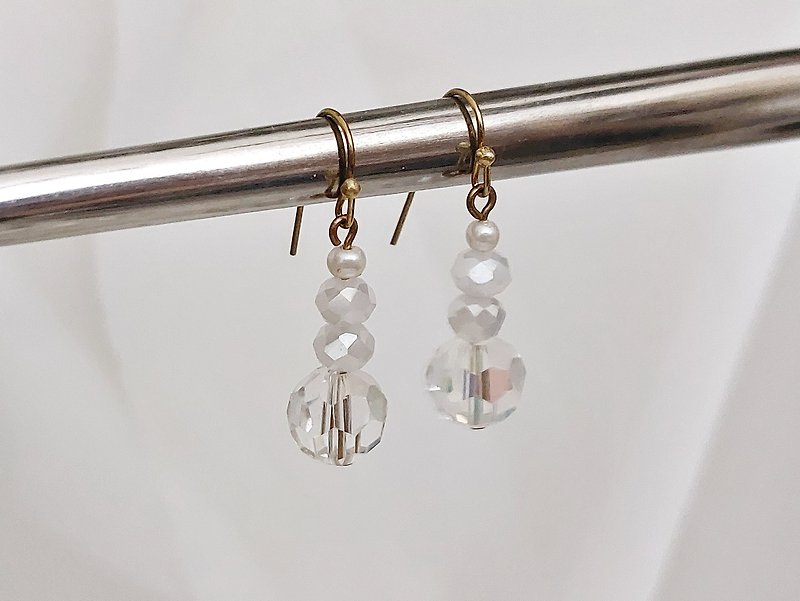 Earth Immortal L'IMMORTEL chill Collection #21 Drop Earrings with Changeable Clips - Earrings & Clip-ons - Glass Transparent