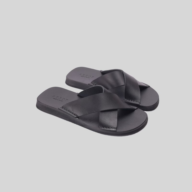 Greek-X | vt01 black - Sandals - Genuine Leather Black