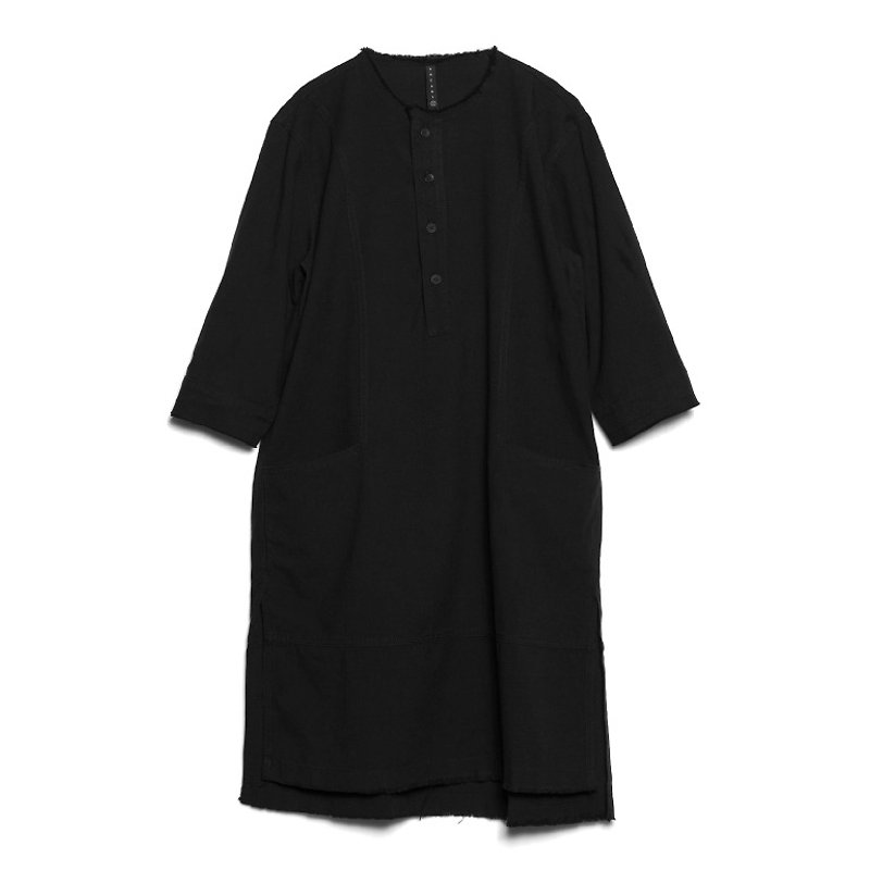 Linen Shirt-BLACK - เสื้อเชิ้ตผู้ชาย - ผ้าฝ้าย/ผ้าลินิน สีดำ