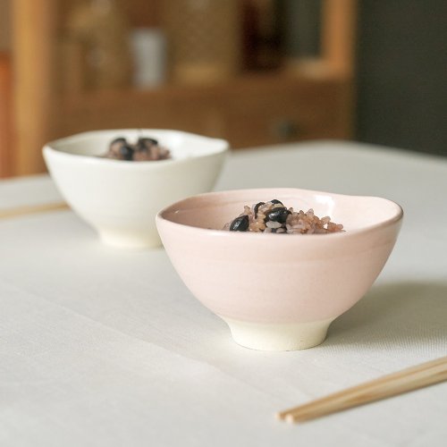 有種創意 日本食器 日本美濃燒 - 粉染釉對碗禮盒組- 附筷(4件式) - 310 ml