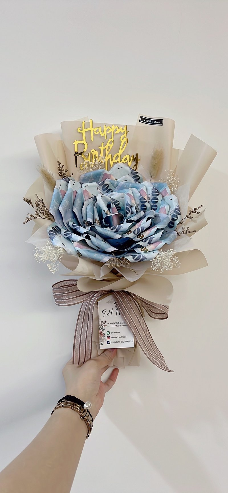 有錢花 畢業鈔票花束/生日花/週年花束/禮物【請詳讀下方商品內容 - 乾燥花/永生花 - 植物．花 