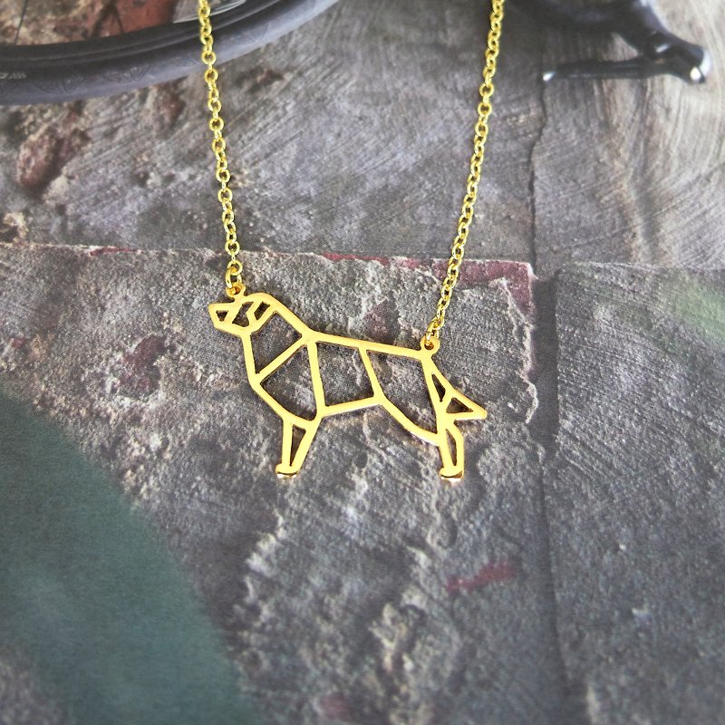 Australian Shepherd Origami Dog Necklace Pet Jewelry Memorial Gifts