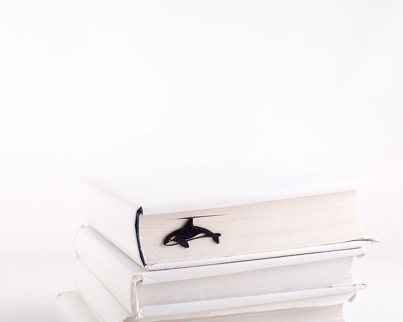 Metal Book Bookmark Killer Whale // Orca // Free shipping - 書籤 - 其他金屬 黑色