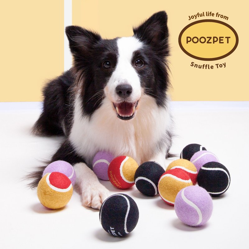 寵物網球POOZPET 狗狗玩具球發聲網球寵物磨牙耐咬大型犬巡迴 - 貓/狗玩具 - 橡膠 