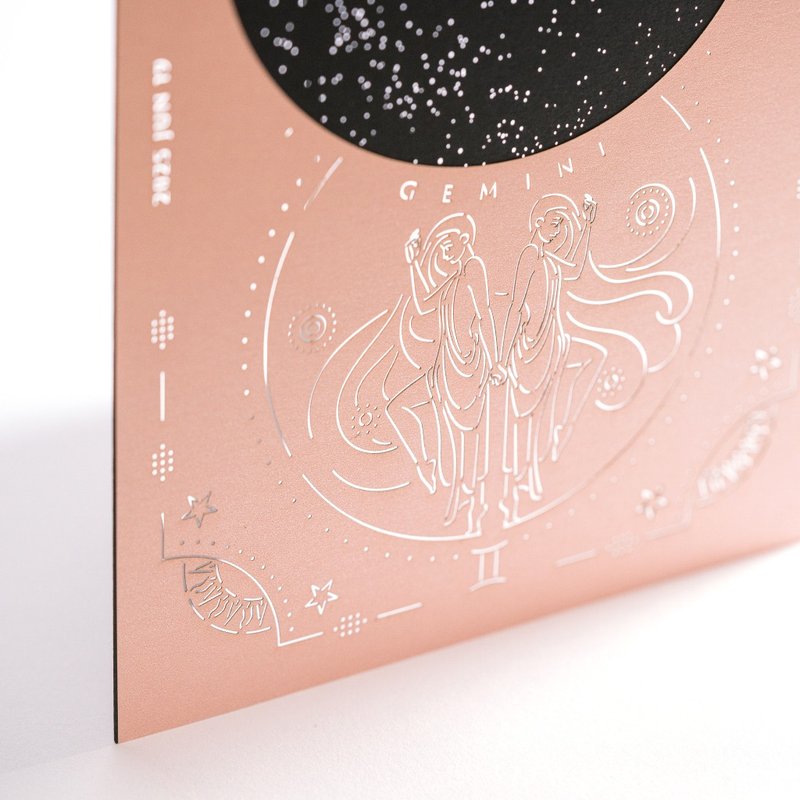雙子座-星座系列客製卡片 - 卡片/明信片 - 紙 粉紅色