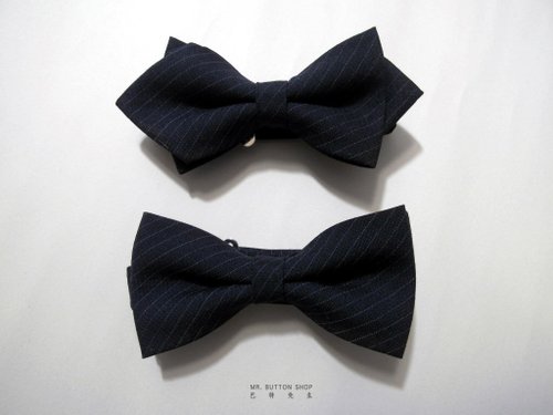 巴特先生 Buttonshop 斜紋 西裝料 領結 Bow ties / 黑夜藍