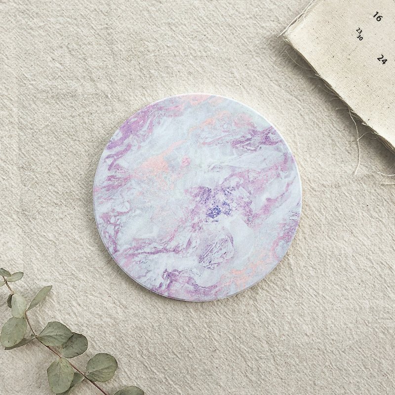 Philosophy (Romantic Violet) - Ceramic Absorbent Coaster - ที่รองแก้ว - ดินเผา สีม่วง