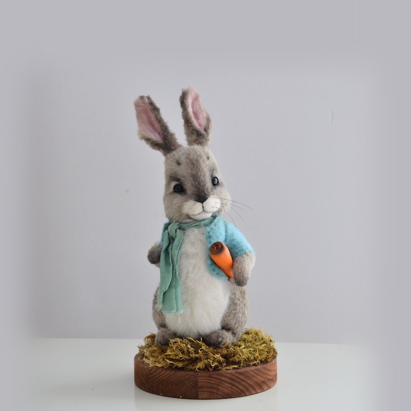 Rabbit bunny toy Artist teddy bunny rabbit toy artist teddy bear toy vintage toy - 公仔模型 - 其他材質 灰色